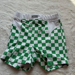 Green and White Checkered Shorts